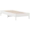 Miniatyrbilde 5 av 9: vidaXL Sengeramme uten madrass hvit 90x200 cm heltre furu