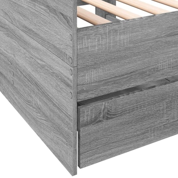 vidaXL Vuodesohva laatikoilla ei patjaa harmaa Sonoma 90x200 cm