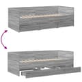 Pikkukuva 7 / 10: vidaXL Vuodesohva laatikoilla ei patjaa harmaa Sonoma 90x200 cm