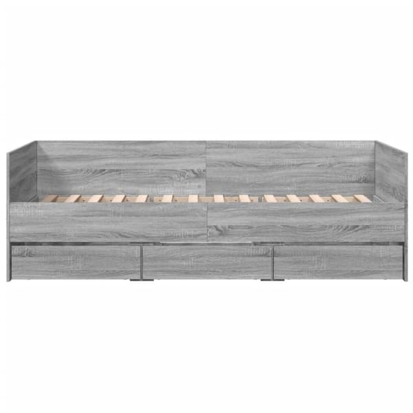 vidaXL Dagbädd med lådor grå sonoma 90x200 cm konstruerat trä