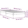 Miniatyrbilde 8 av 9: vidaXL Sengeramme svart 90x190 cm konstruert tre og metall