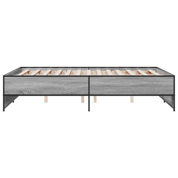 vidaXL sengestel 140x190 cm konstrueret træ og metal grå sonoma-eg