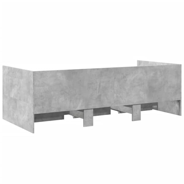 vidaXL Dagbädd med lådor betonggrå 90x200 cm konstruerat trä