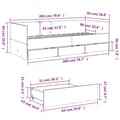 Miniatyrbild 9 av 10: vidaXL Dagbädd med lådor betonggrå 90x200 cm konstruerat trä