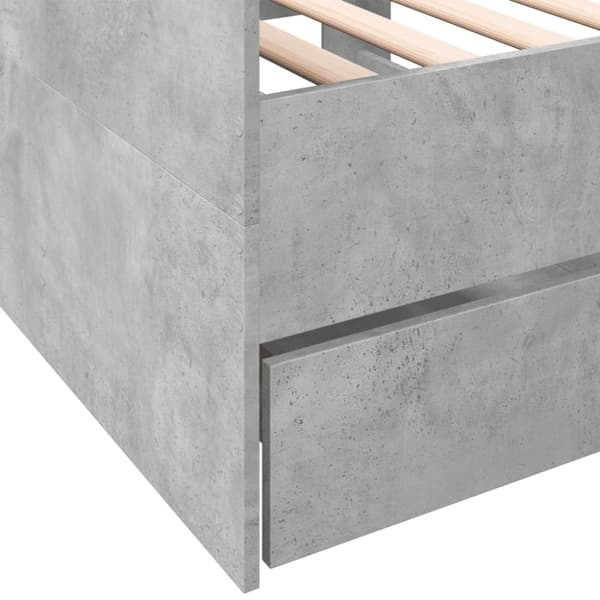 vidaXL Vuodesohva laatikoilla ei patjaa betoninharmaa 90x200 cm