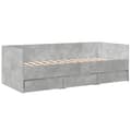 Pikkukuva 10 / 10: vidaXL Vuodesohva laatikoilla ei patjaa betoninharmaa 90x200 cm