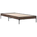 Pikkukuva 1 / 9: vidaXL Sängynrunko ruskea tammi 100x200 cm tekninen puu ja metalli
