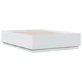 Miniatyrbilde 3 av 11: vidaXL Sengeramme med LED-lys hvit 135x190 cm konstruert tre