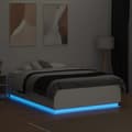 Miniatyrbilde 4 av 11: vidaXL Sengeramme med LED-lys hvit 135x190 cm konstruert tre