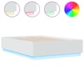 Miniatyrbilde 2 av 11: vidaXL Sengeramme med LED-lys hvit 135x190 cm konstruert tre