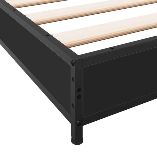 vidaXL Sengeramme svart 135x190 cm konstruert tre og metall