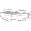 Miniatyrbilde 8 av 9: vidaXL Sengeramme røkt eik 140x200 cm konstruert tre og metall