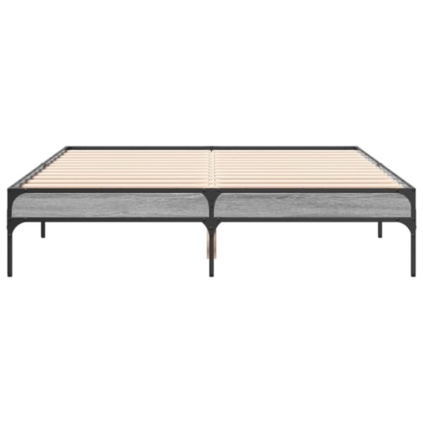 vidaXL Sengeramme grå sonoma 140x190 cm konstruert tre og metall