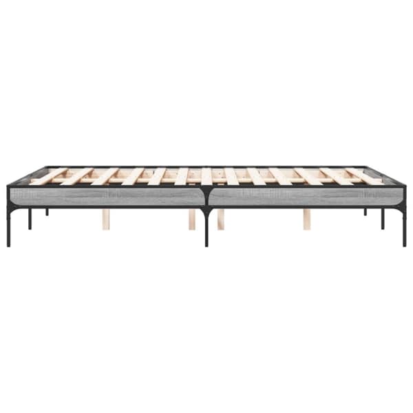 vidaXL Sengeramme grå sonoma 140x190 cm konstruert tre og metall