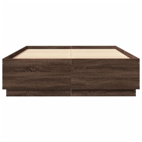vidaXL Sengeramme brun eik 120x200 cm konstruert tre