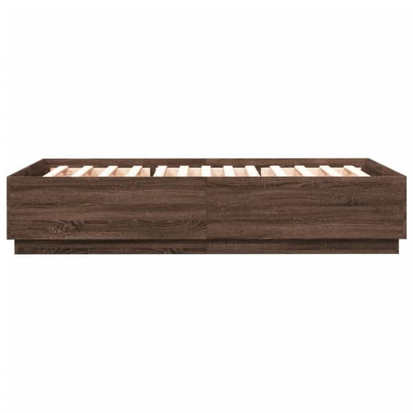 vidaXL Sengeramme brun eik 120x200 cm konstruert tre