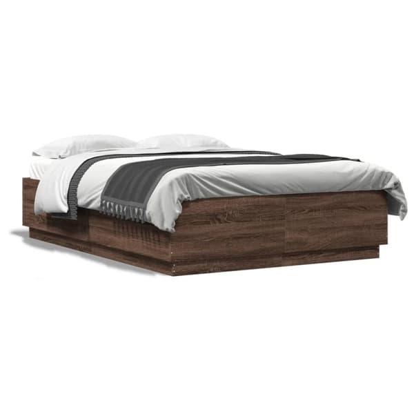 vidaXL Sengeramme brun eik 120x200 cm konstruert tre
