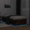 Miniatyrbilde 4 av 11: vidaXL Sengeramme med LED-lys røkt eik 75x190 cm konstruert tre