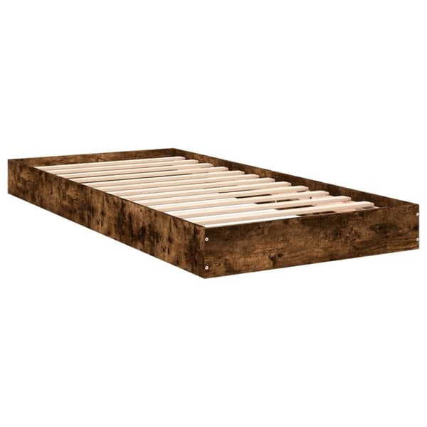 vidaXL Sängram rökfärgad ek 75x190 cm konstruerad trä