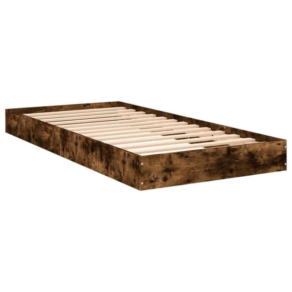 vidaXL Sängram rökfärgad ek 75x190 cm konstruerad trä