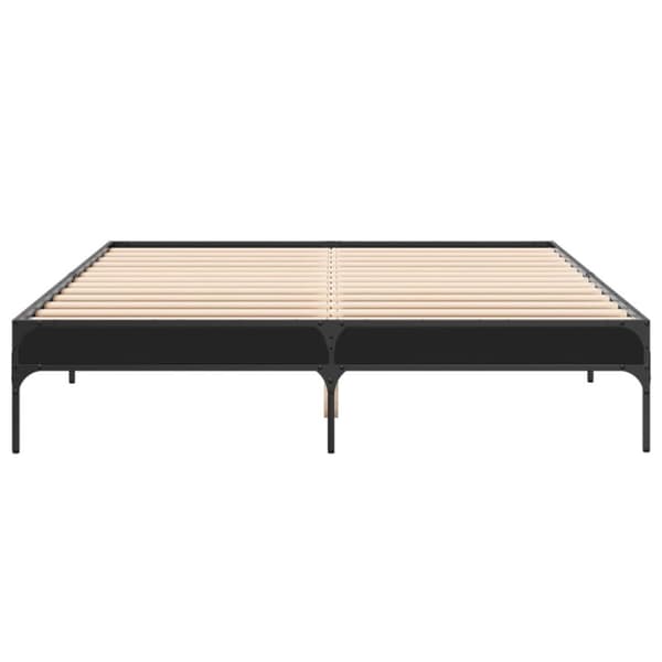 vidaXL sengestel 150x200 cm konstrueret træ og metal sort