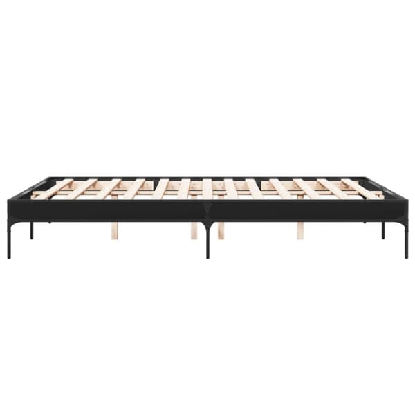 vidaXL sengestel 150x200 cm konstrueret træ og metal sort
