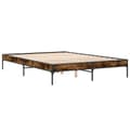 Miniatyrbillede 5 af 9: vidaXL sengestel 150x200cm konstrueret træ og metal røget egetræsfarve