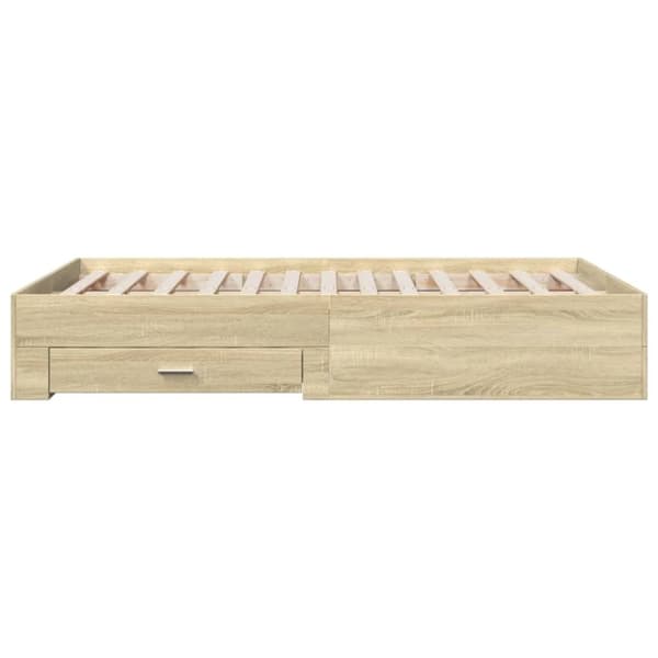 vidaXL Sengeramme med skuffer sonoma eik 120x190 cm konstruert tre