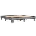 Miniatyrbilde 5 av 9: vidaXL Sengeramme grå sonoma 200x200 cm konstruert tre og metall