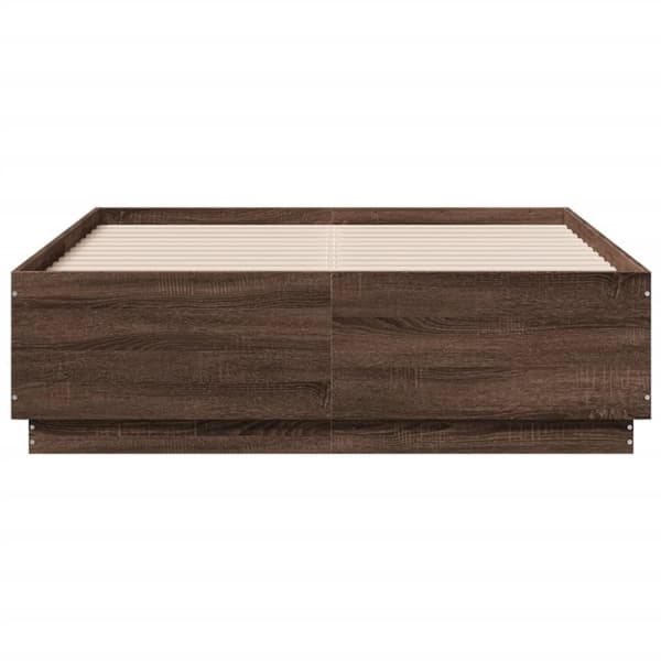 vidaXL Sengeramme brun eik 140x190 cm konstruert tre