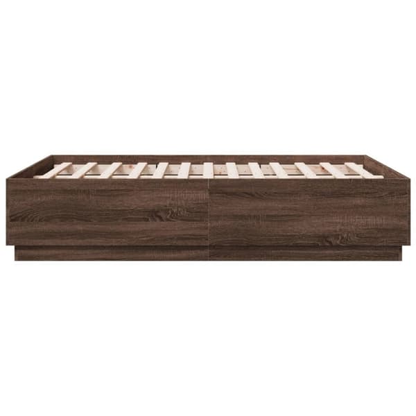 vidaXL Sengeramme brun eik 140x190 cm konstruert tre