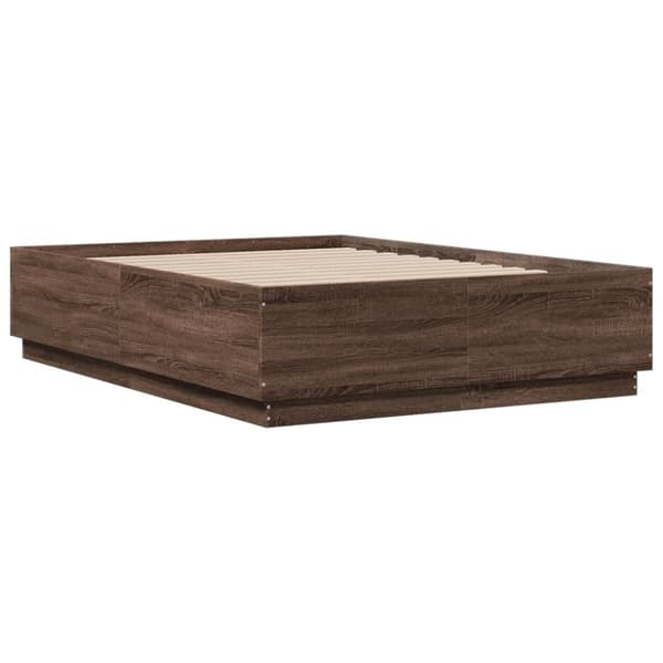 vidaXL Sengeramme brun eik 140x190 cm konstruert tre