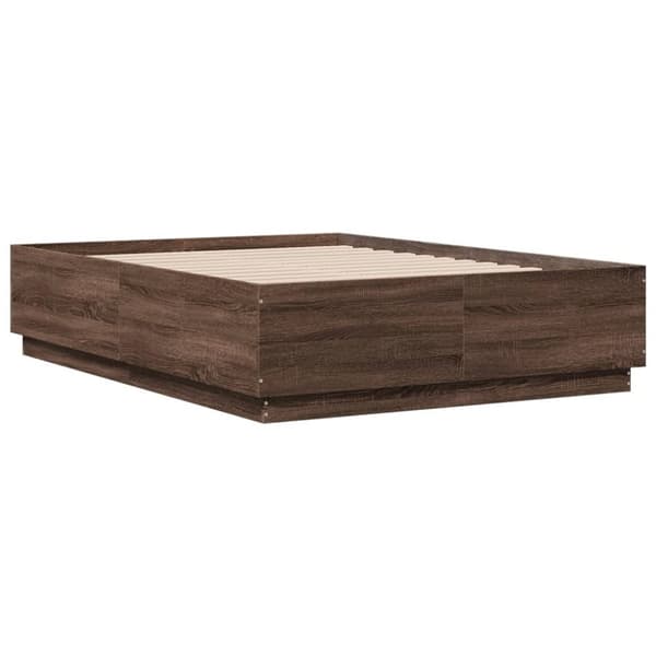 vidaXL Sengeramme brun eik 140x190 cm konstruert tre