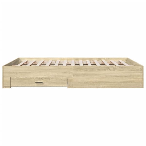 vidaXL sengeramme med skuffer 140x200 cm konstrueret træ sonoma-eg