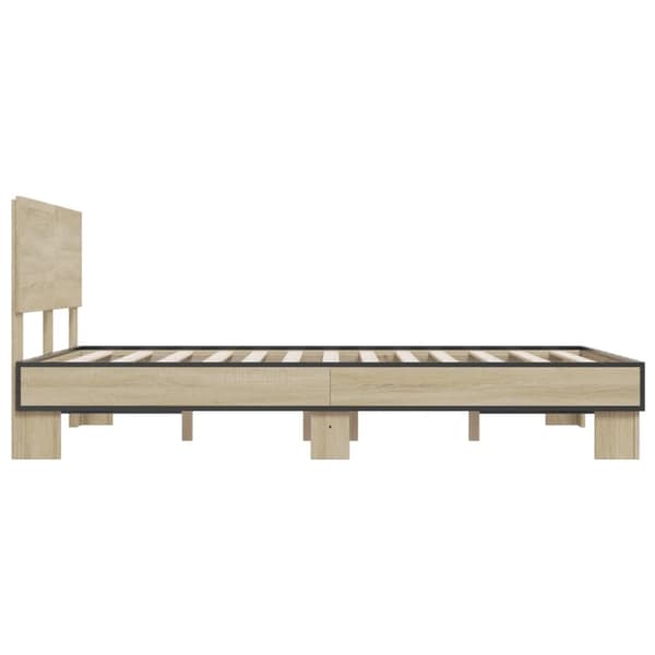 vidaXL Sengeramme sonoma eik 135x190 cm konstruert tre og metall