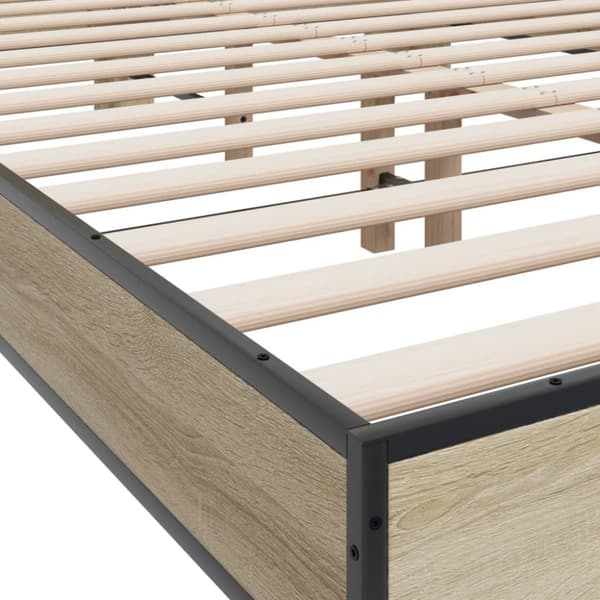 vidaXL Sengeramme sonoma eik 135x190 cm konstruert tre og metall