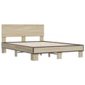 Miniatyrbilde 1 av 9: vidaXL Sengeramme sonoma eik 135x190 cm konstruert tre og metall