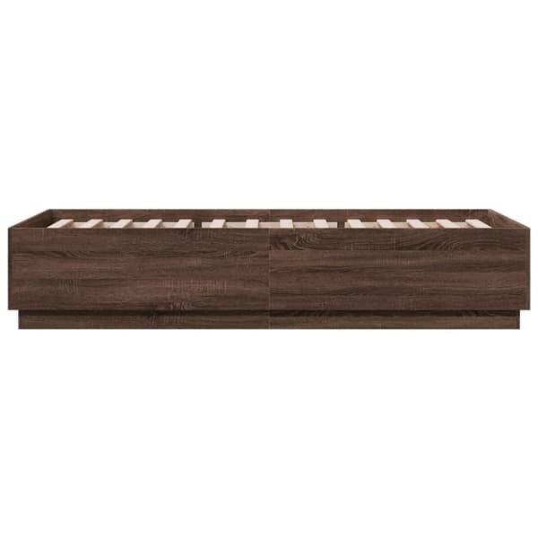 vidaXL Sengeramme brun eik 90x200 cm konstruert tre