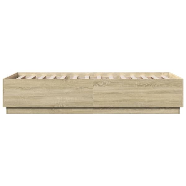 vidaXL Sengeramme sonoma eik 90x200 cm konstruert tre