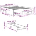 Miniatyrbilde 9 av 10: vidaXL Sengeramme med skuffer hvit 135x190 cm konstruert tre