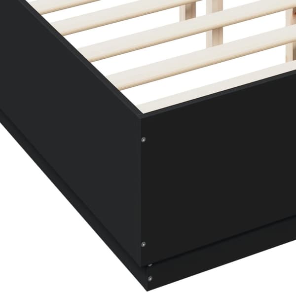 vidaXL sengestel 140x190 cm konstrueret træ sort