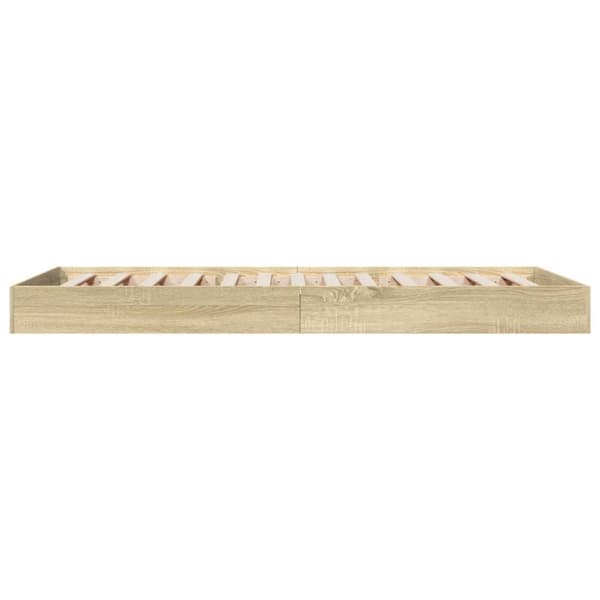 vidaXL sengeramme 90x200 cm konstrueret træ sonoma-eg