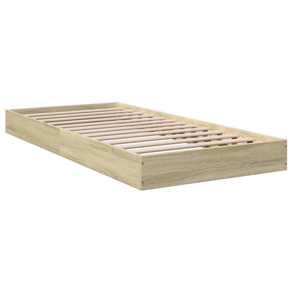 vidaXL sengeramme 90x200 cm konstrueret træ sonoma-eg