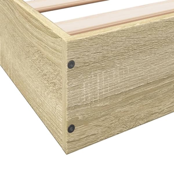 vidaXL sengeramme 90x200 cm konstrueret træ sonoma-eg