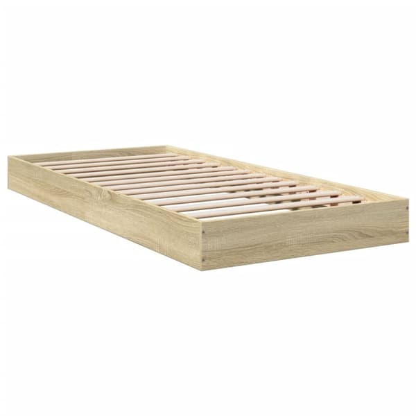 vidaXL sengeramme 90x200 cm konstrueret træ sonoma-eg