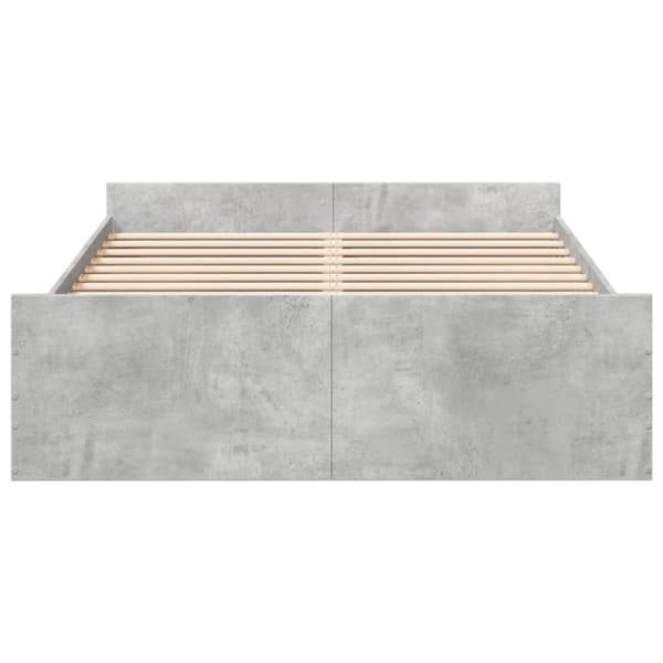 vidaXL Sengeramme med skuffer betonggrå 135x190 cm konstruert tre