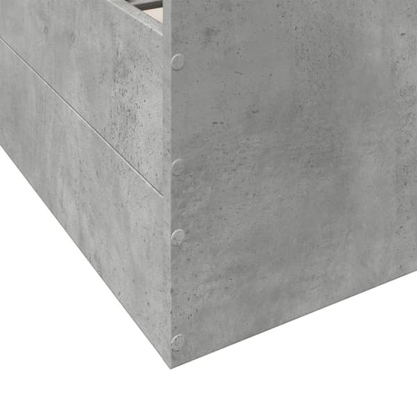 vidaXL Sengeramme med skuffer betonggrå 135x190 cm konstruert tre