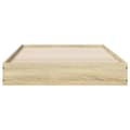 Miniatyrbilde 3 av 10: vidaXL Sengeramme uten madrass sonoma eik 90x200 cm konstruert tre
