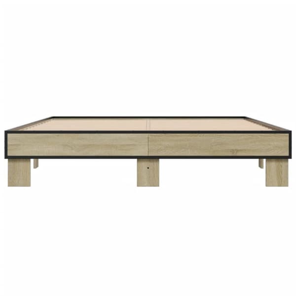 vidaXL Sengeramme sonoma eik 150x200 cm konstruert tre og metall