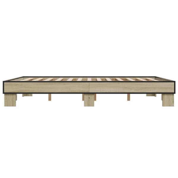 vidaXL Sengeramme sonoma eik 150x200 cm konstruert tre og metall